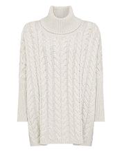 Load image into Gallery viewer, N.Peal Women&#39;s Oversize Cable Cashmere Jumper Pebble Grey
