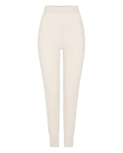Load image into Gallery viewer, N.Peal Women&#39;s Lurex Detail Cashmere Jogger Ecru White
