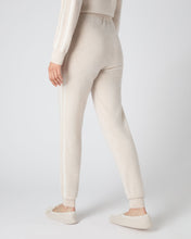 Load image into Gallery viewer, N.Peal Women&#39;s Lurex Detail Cashmere Jogger Ecru White
