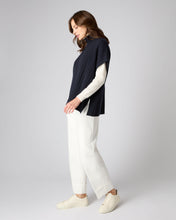 Load image into Gallery viewer, N.Peal Women&#39;s Rib Full Zip Cashmere Cape Navy Blue
