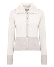 Load image into Gallery viewer, N.Peal Women&#39;s Herringbone Cashmere Cardigan Sand Brown
