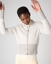 Load image into Gallery viewer, N.Peal Women&#39;s Herringbone Cashmere Cardigan Sand Brown
