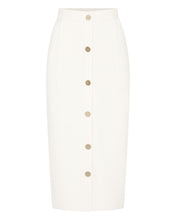 Load image into Gallery viewer, N.Peal Women&#39;s Button Through Cashmere Skirt New Ivory White
