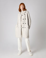 Load image into Gallery viewer, N.Peal Women&#39;s Basketweave Double Breasted Cashmere Coat Pebble Grey
