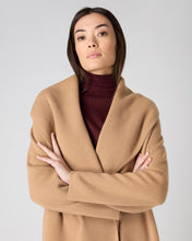 Load image into Gallery viewer, N.Peal Women&#39;s Shawl Collar Cashmere Coat Sahara Brown
