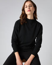 Load image into Gallery viewer, N.Peal Women&#39;s Funnel Neck Cashmere Jumper Black
