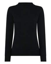 Load image into Gallery viewer, N.Peal Women&#39;s Funnel Neck Cashmere Jumper Black
