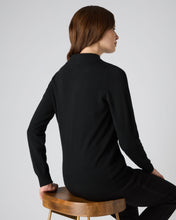 Load image into Gallery viewer, N.Peal Women&#39;s Funnel Neck Cashmere Jumper Black

