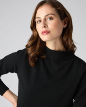 Load image into Gallery viewer, N.Peal Women&#39;s Funnel Neck Cashmere Jumper Black
