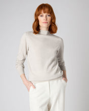 Load image into Gallery viewer, N.Peal Women&#39;s Funnel Neck Cashmere Jumper Pebble Grey
