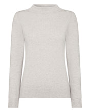 Load image into Gallery viewer, N.Peal Women&#39;s Funnel Neck Cashmere Jumper Pebble Grey
