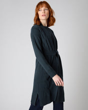 Load image into Gallery viewer, N.Peal Women&#39;s Long Cable Cashmere Cardigan Grigio Blue
