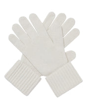 Load image into Gallery viewer, N.Peal Women&#39;s Ribbed Cashmere Gloves With Lurex Snow Grey Sparkle

