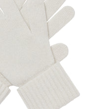 Load image into Gallery viewer, N.Peal Women&#39;s Ribbed Cashmere Gloves With Lurex Snow Grey Sparkle
