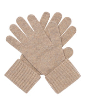 Load image into Gallery viewer, N.Peal Women&#39;s Ribbed Cashmere Gloves Oatmeal Brown

