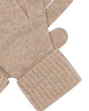 Load image into Gallery viewer, N.Peal Women&#39;s Ribbed Cashmere Gloves Oatmeal Brown
