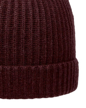 Load image into Gallery viewer, N.Peal Unisex Ribbed Cashmere Hat Claret Red
