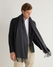 Load image into Gallery viewer, N.Peal Unisex Large Woven Cashmere Scarf Anthracite Grey
