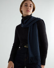 Load image into Gallery viewer, N.Peal Unisex Large Woven Cashmere Scarf Caviar Blue
