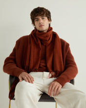 Load image into Gallery viewer, N.Peal Unisex Large Woven Cashmere Scarf Spice Orange
