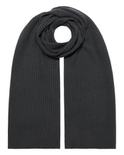 Load image into Gallery viewer, N.Peal Unisex Short Ribbed Cashmere Scarf Anthracite Grey
