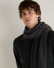 Load image into Gallery viewer, N.Peal Unisex Short Ribbed Cashmere Scarf Anthracite Grey
