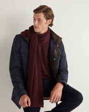 Load image into Gallery viewer, N.Peal Unisex Short Ribbed Cashmere Scarf Claret Red
