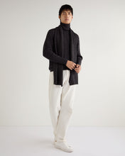 Load image into Gallery viewer, N.Peal Unisex Short Ribbed Cashmere Scarf Granite Blue
