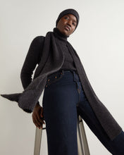 Load image into Gallery viewer, N.Peal Unisex Short Ribbed Cashmere Scarf Granite Blue
