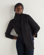 Load image into Gallery viewer, N.Peal Unisex Short Ribbed Cashmere Scarf Granite Blue
