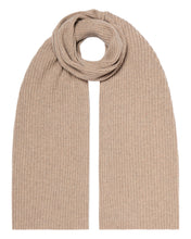 Load image into Gallery viewer, N.Peal Unisex Short Ribbed Cashmere Scarf Oatmeal Brown

