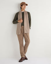 Load image into Gallery viewer, N.Peal Unisex Short Ribbed Cashmere Scarf Oatmeal Brown
