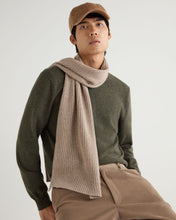 Load image into Gallery viewer, N.Peal Unisex Short Ribbed Cashmere Scarf Oatmeal Brown
