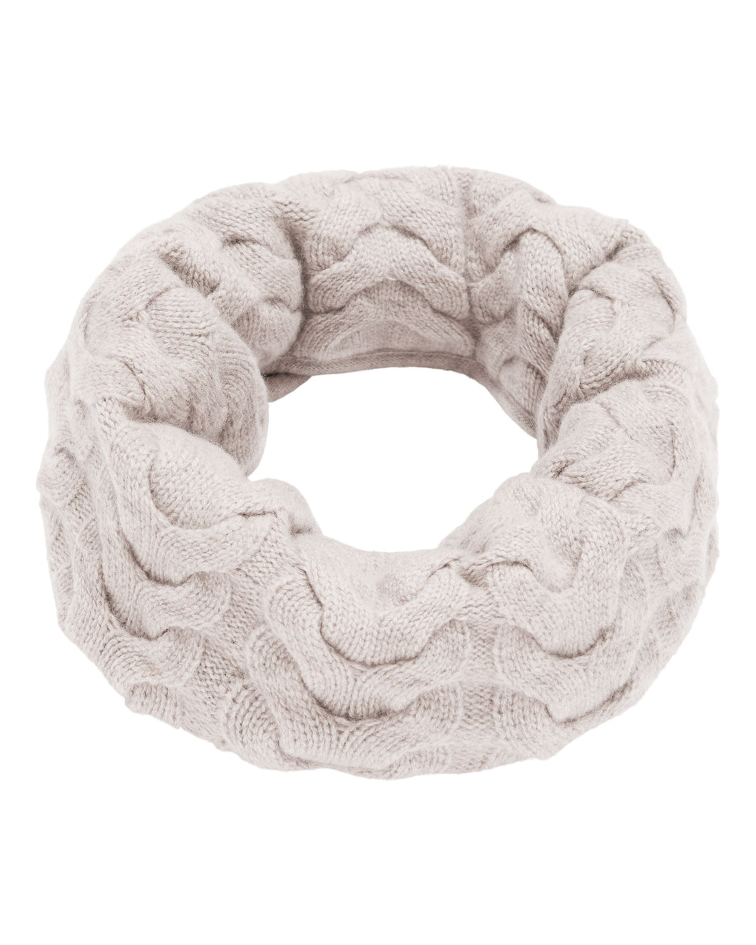 N.Peal Unisex Cable Cashmere Snood Frost White