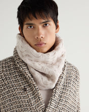 Load image into Gallery viewer, N.Peal Unisex Cable Cashmere Snood Frost White
