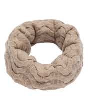 Load image into Gallery viewer, N.Peal Unisex Cable Cashmere Snood Oatmeal Brown
