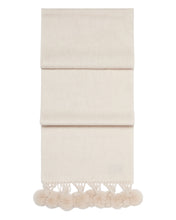 Load image into Gallery viewer, N.Peal Women&#39;s Davos Fur Bobble Cashmere Scarf Frost White
