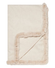 Load image into Gallery viewer, N.Peal Women&#39;s Meribel Woven Fur Trim Cashmere Shawl Frost White
