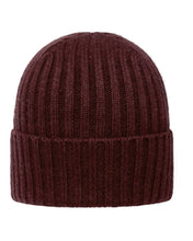 Load image into Gallery viewer, N.Peal Unisex Chunky Ribbed Cashmere Hat Claret Red
