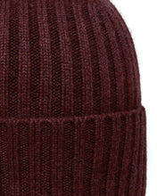 Load image into Gallery viewer, N.Peal Unisex Chunky Ribbed Cashmere Hat Claret Red
