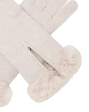 Load image into Gallery viewer, N.Peal Women&#39;s Fur Trim Cashmere Gloves Frost White
