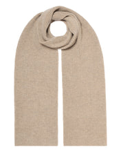 Load image into Gallery viewer, N.Peal Unisex Ribbed Cashmere Scarf Oatmeal Brown
