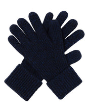 Load image into Gallery viewer, N.Peal Men&#39;s Ribbed Cashmere Gloves Navy Blue Melange
