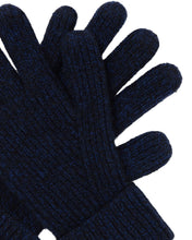 Load image into Gallery viewer, N.Peal Men&#39;s Ribbed Cashmere Gloves Navy Blue Melange
