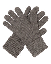 Load image into Gallery viewer, N.Peal Men&#39;s Ribbed Cashmere Gloves Wood Smoke Brown

