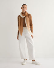 Load image into Gallery viewer, N.Peal Women&#39;s Dip Dye Cashmere Scarf Dark Tan Brown
