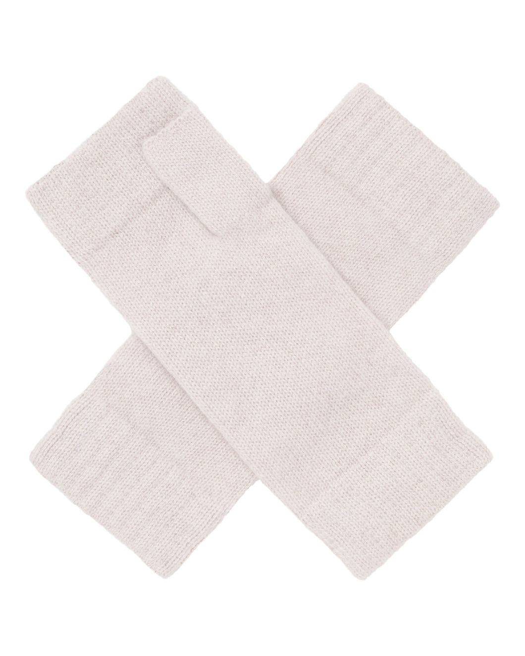 N.Peal Unisex Fingerless Cashmere Gloves Frost White