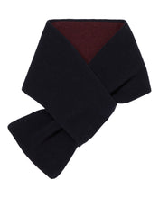 Load image into Gallery viewer, N.Peal Men&#39;s Two Tone Small Cashmere Scarf Navy Blue + Claret Red

