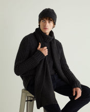 Load image into Gallery viewer, N.Peal Unisex Chunky Rib Cashmere Scarf Granite Blue

