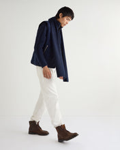 Load image into Gallery viewer, N.Peal Unisex Chunky Rib Cashmere Scarf Navy Blue Melange
